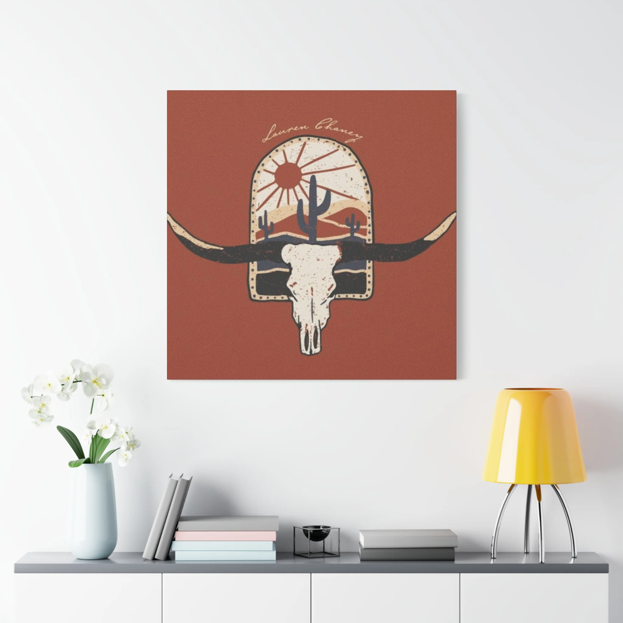 Logo Of Bull Long Horn Wall Art & Canvas Prints - Image 15