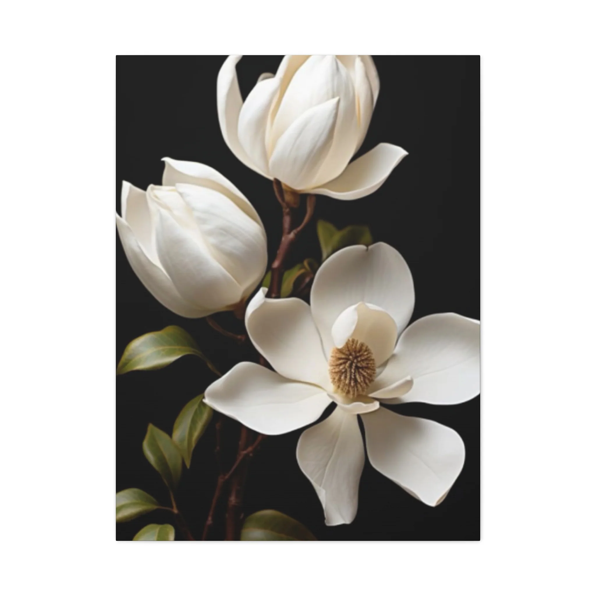 Magnolia Flower Family Painting Wall Art & Canvas Prints - Image 3