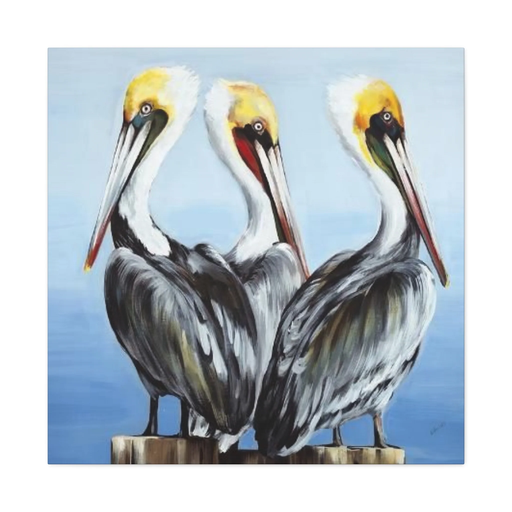 Three Pelican Family Poster Wall Art & Canvas Prints - Image 3