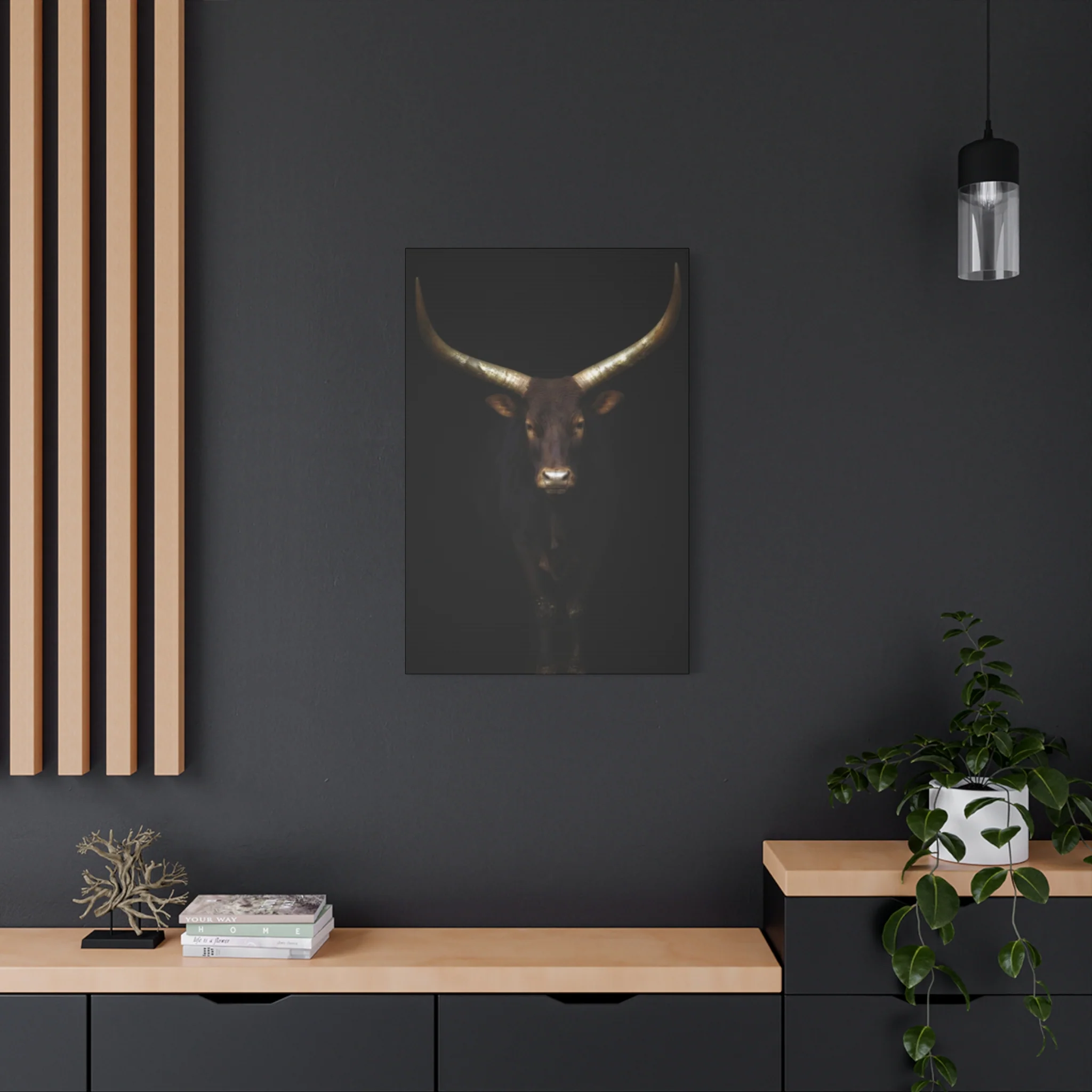 Wild Black Buffalo Longhorn Photos Wall Art & Canvas Prints - Image 10