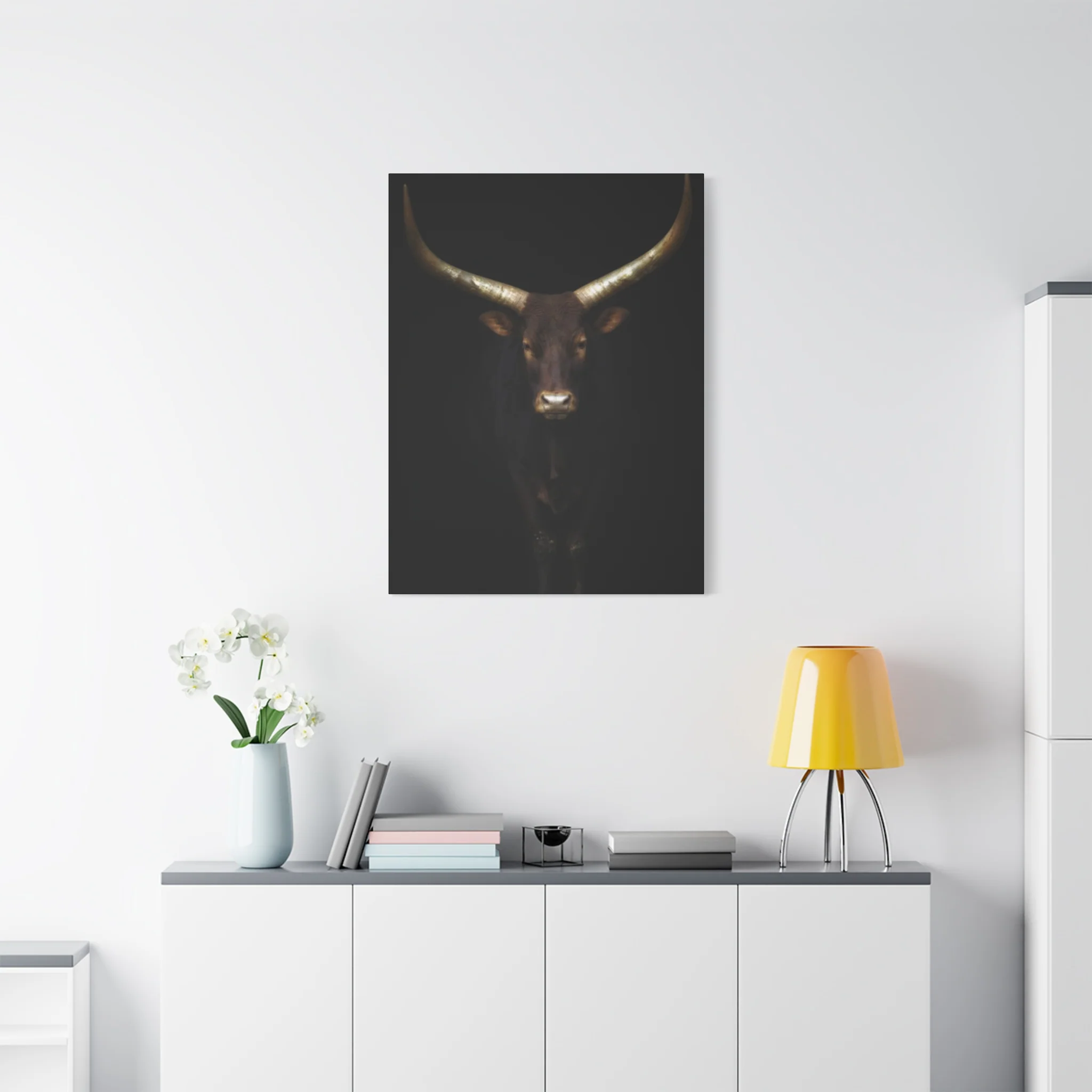 Wild Black Buffalo Longhorn Photos Wall Art & Canvas Prints - Image 12