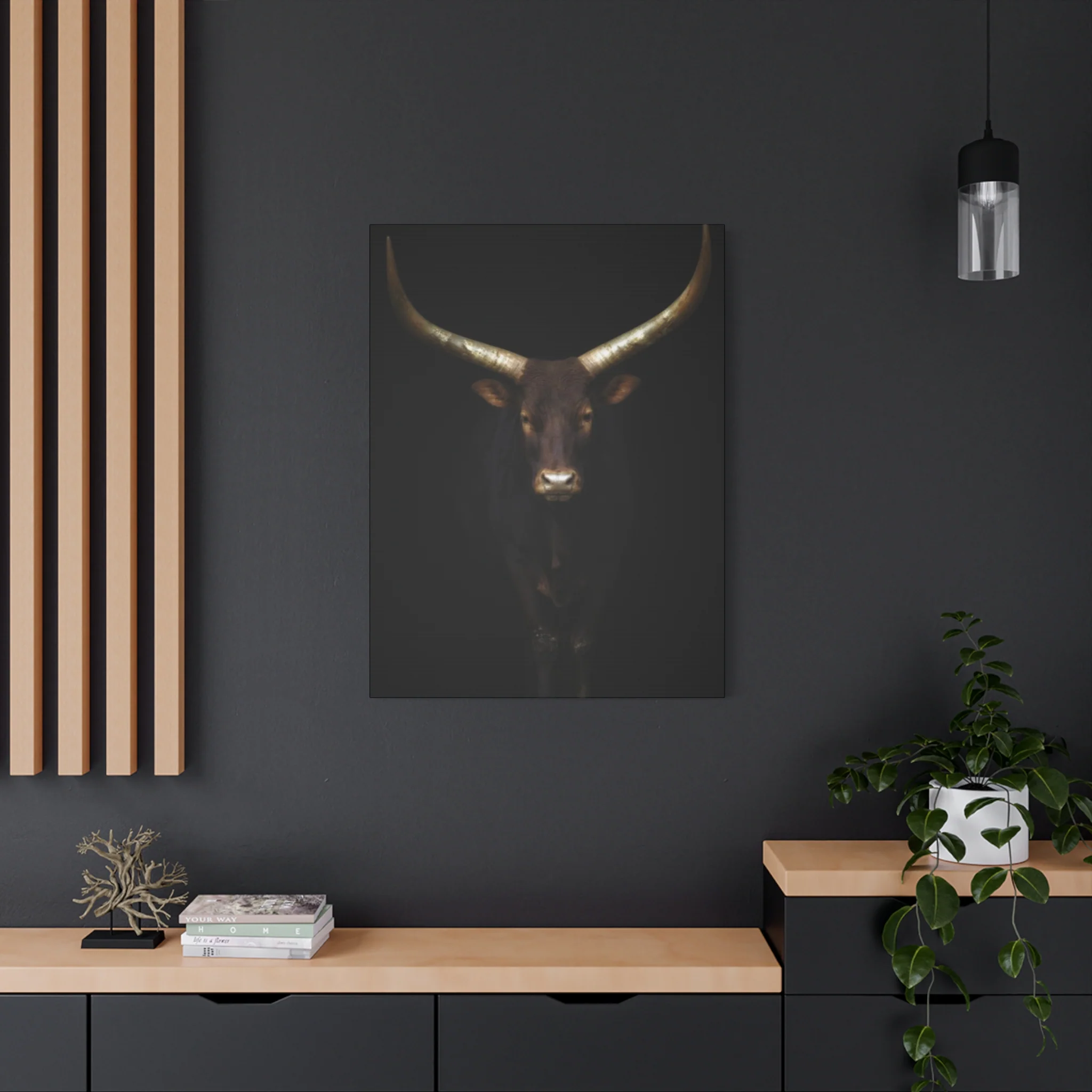 Wild Black Buffalo Longhorn Photos Wall Art & Canvas Prints - Image 13