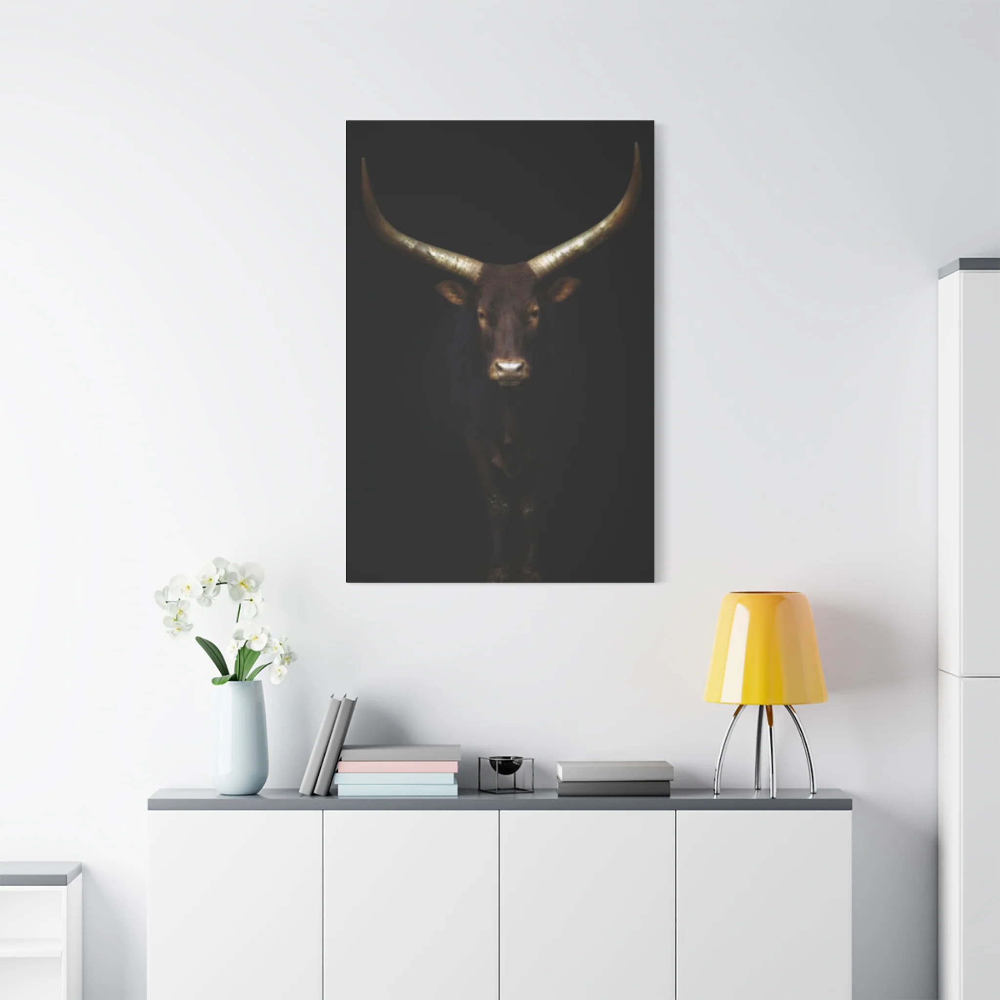 Wild Black Buffalo Longhorn Photos Wall Art & Canvas Prints - Image 15