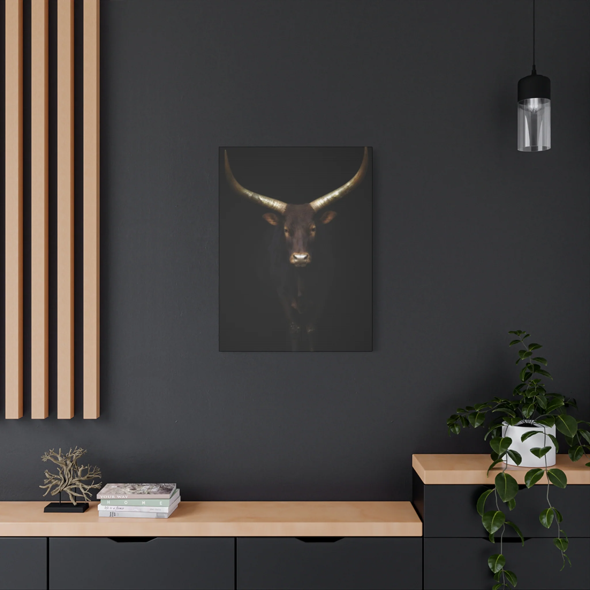 Wild Black Buffalo Longhorn Photos Wall Art & Canvas Prints - Image 7