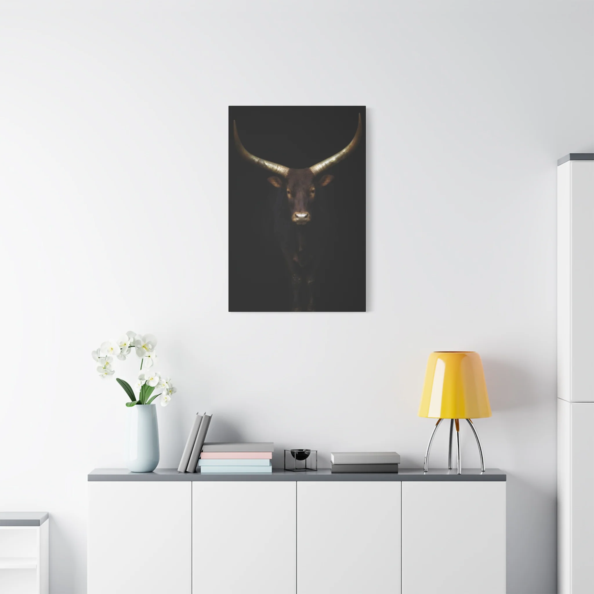 Wild Black Buffalo Longhorn Photos Wall Art & Canvas Prints - Image 9