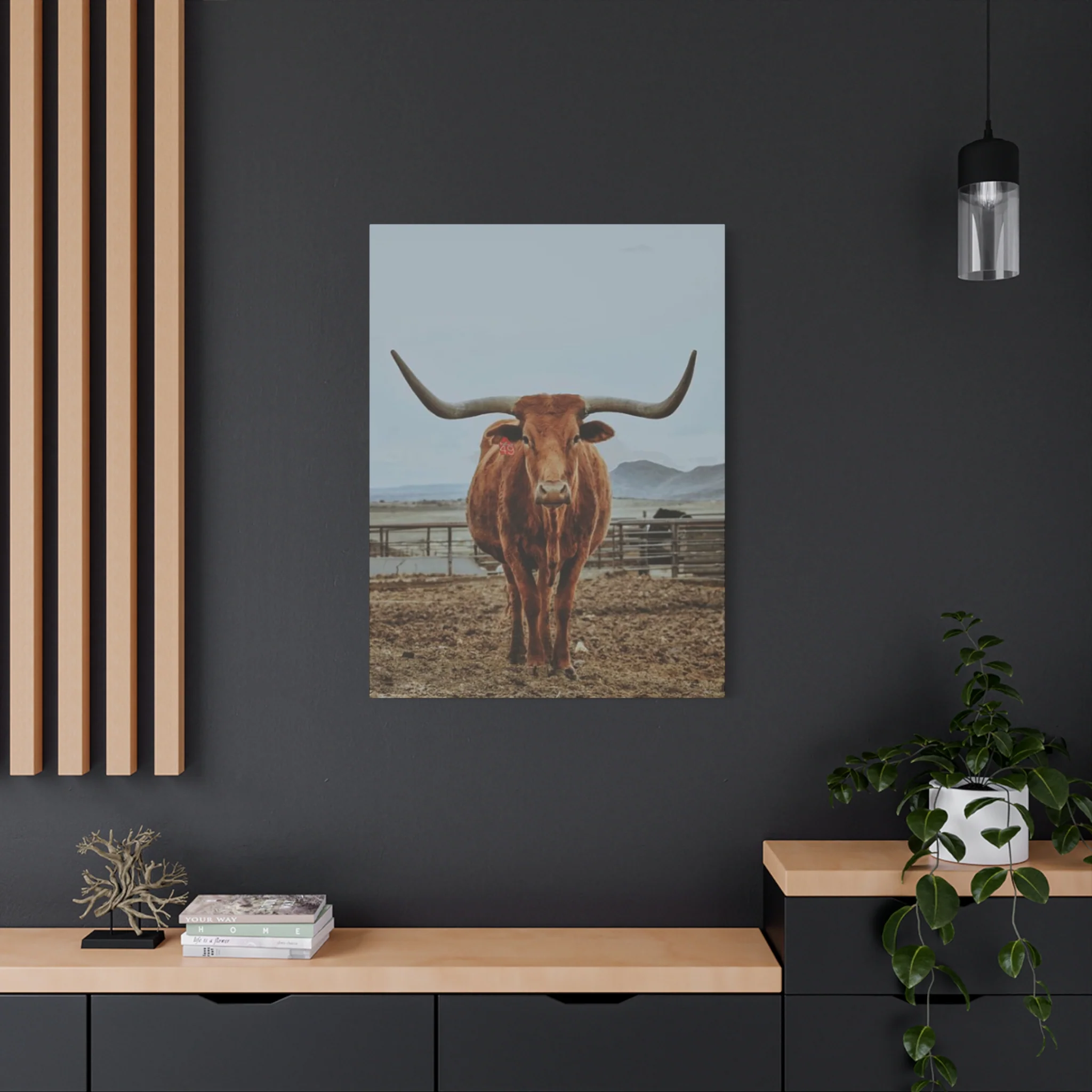 Wild Brown Buffalo Longhorn Wall Art & Canvas Prints - Image 13