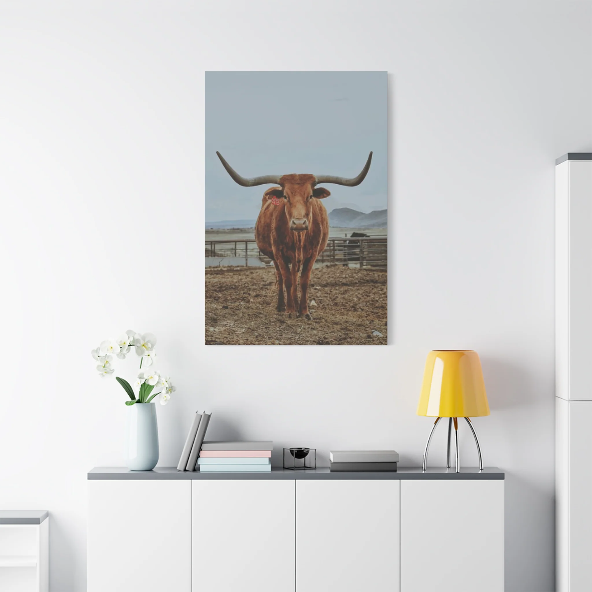 Wild Brown Buffalo Longhorn Wall Art & Canvas Prints - Image 15