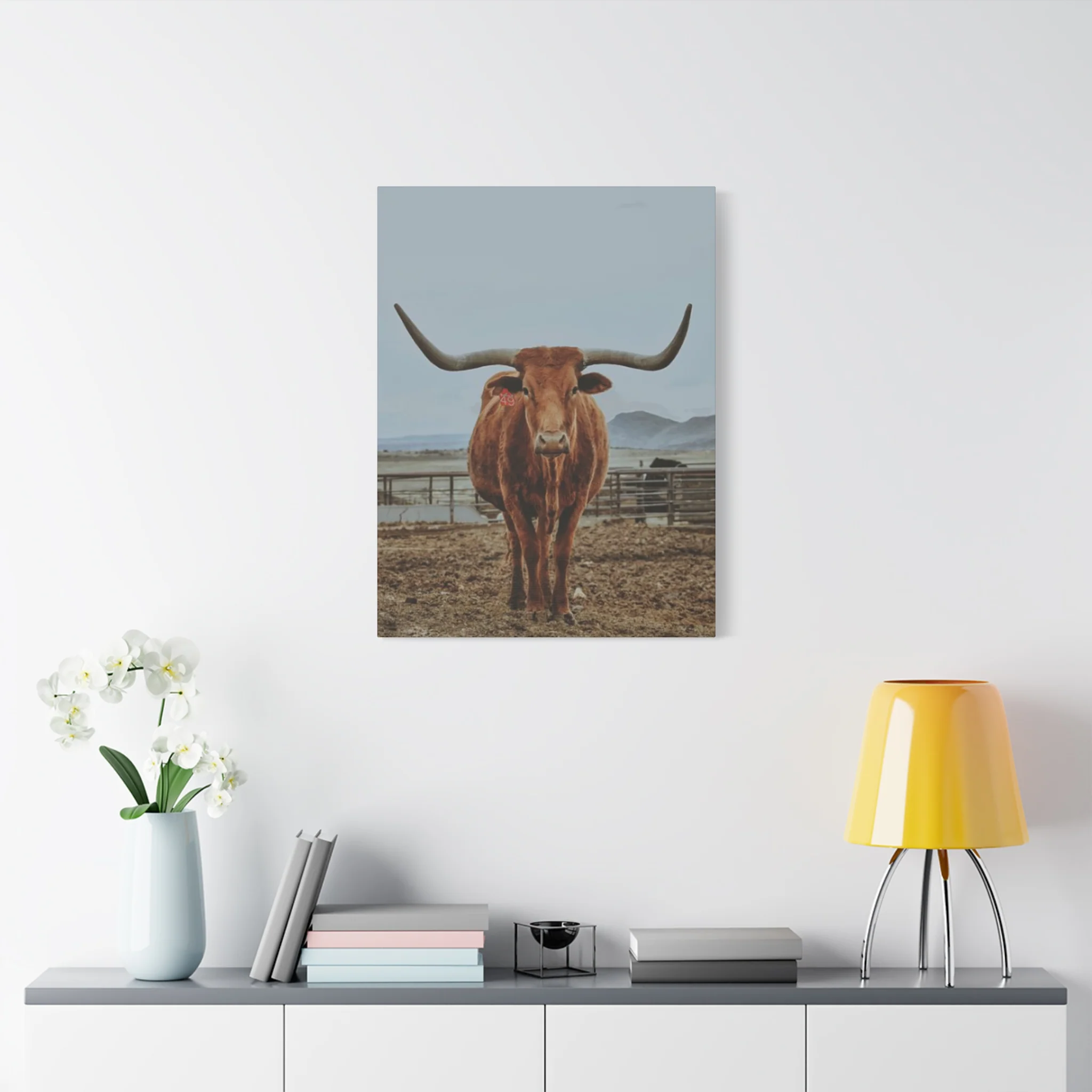 Wild Brown Buffalo Longhorn Wall Art & Canvas Prints - Image 6
