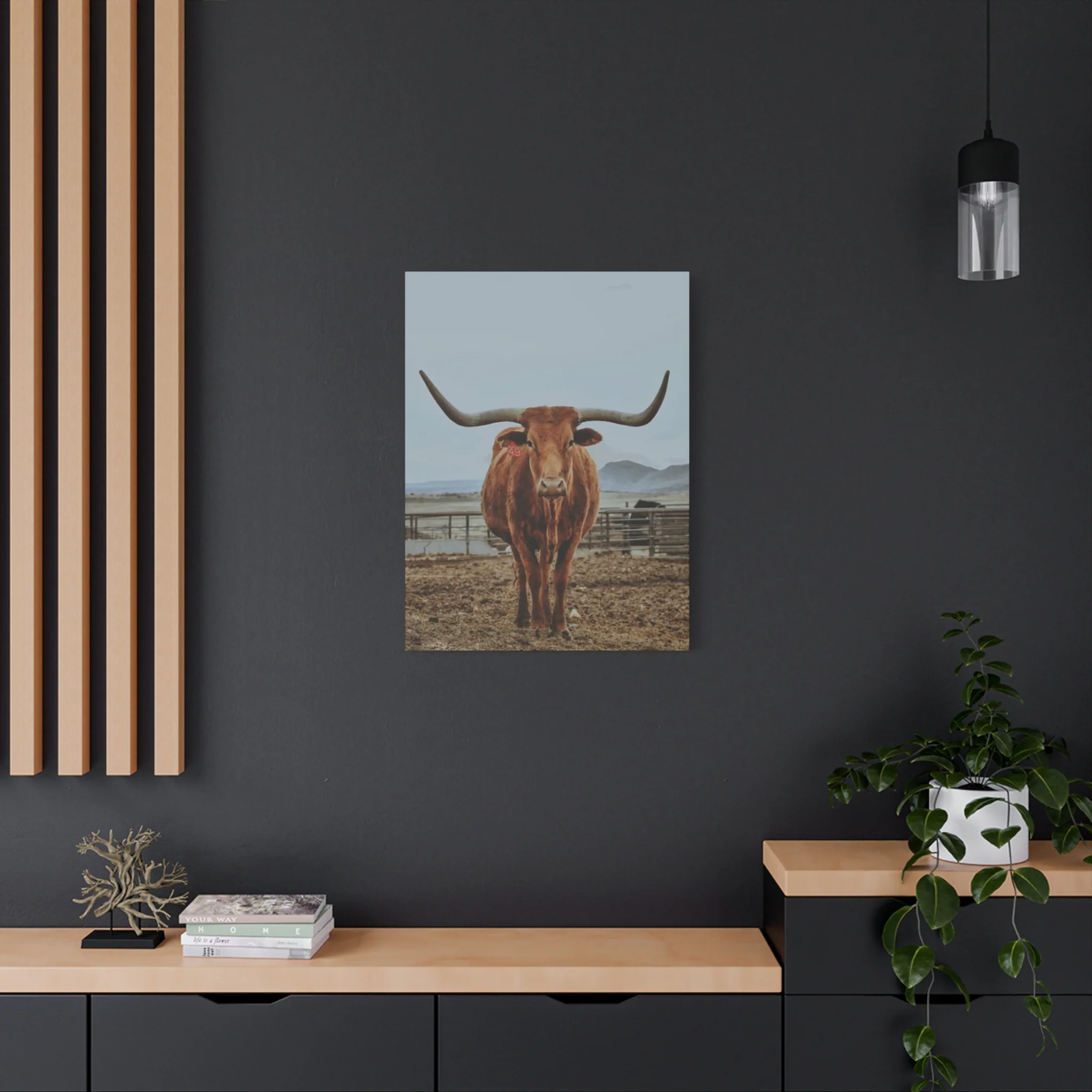 Wild Brown Buffalo Longhorn Wall Art & Canvas Prints - Image 7