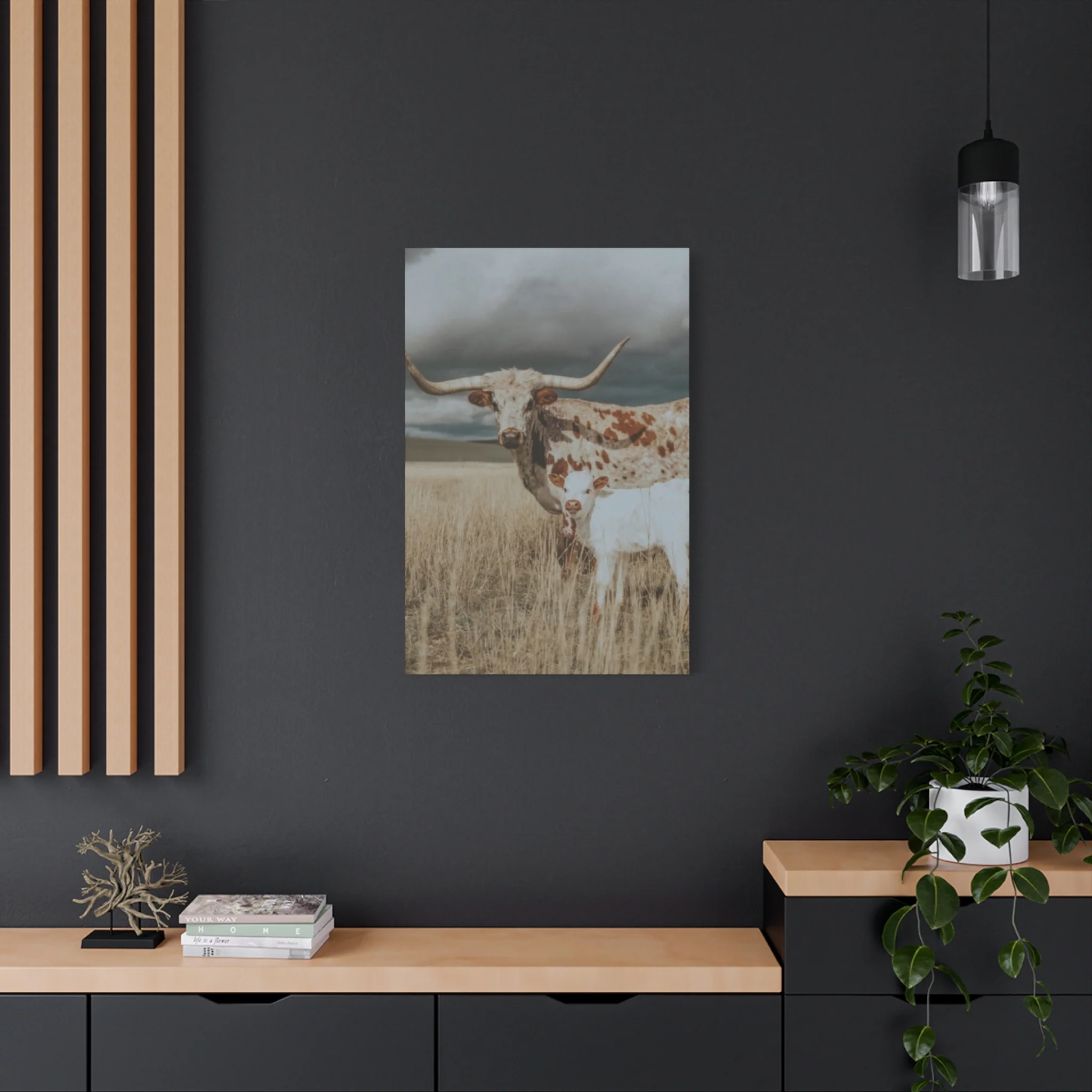 Wild Buffalo Family Longhorn Photos Wall Art & Canvas Prints - Image 10