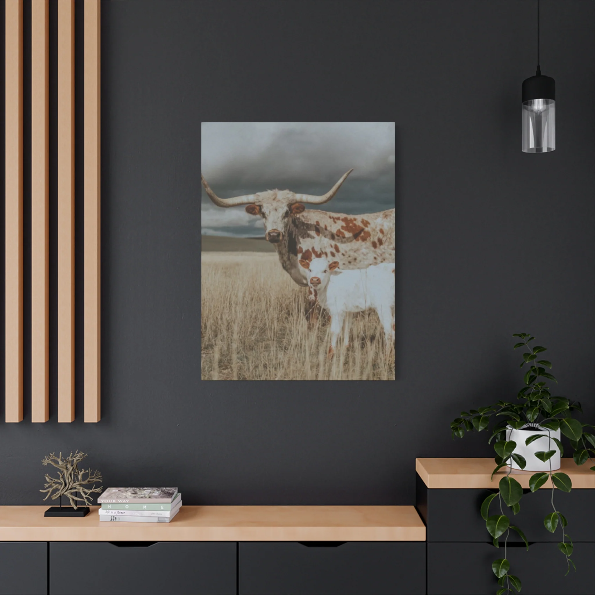 Wild Buffalo Family Longhorn Photos Wall Art & Canvas Prints - Image 13