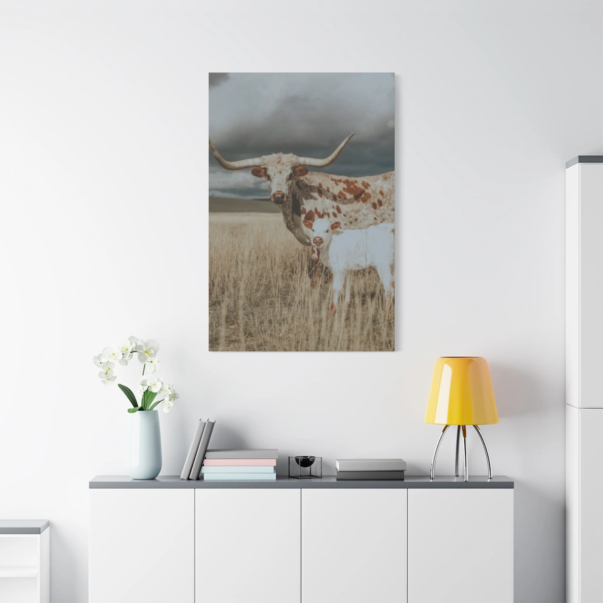 Wild Buffalo Family Longhorn Photos Wall Art & Canvas Prints - Image 15